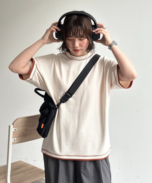 CPCM(シーピーシーエム)の「ポンチフェイクレイヤードT(Tシャツ/カットソー・メンズ・アイボリー/チャコールグレー/ブラウン/ベージュ/ネイビー・LARGE/MEDIUM)」の4枚目の写真