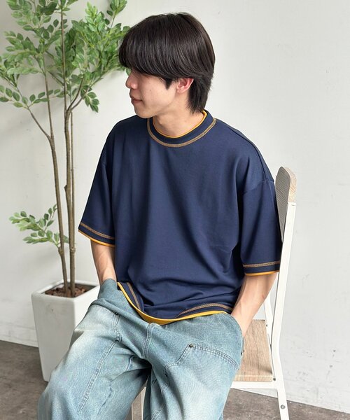 CPCM(シーピーシーエム)の「ポンチフェイクレイヤードT(Tシャツ/カットソー・メンズ・アイボリー/チャコールグレー/ブラウン/ベージュ/ネイビー・LARGE/MEDIUM)」の5枚目の写真