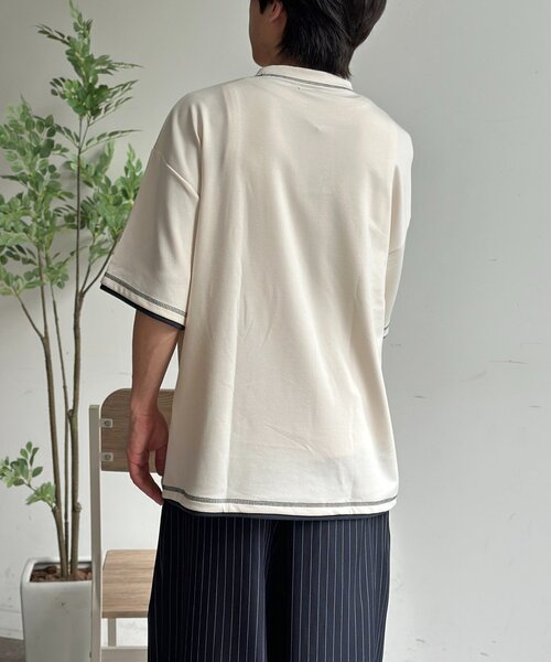 CPCM(シーピーシーエム)の「ポンチフェイクレイヤードT(Tシャツ/カットソー・メンズ・アイボリー/チャコールグレー/ブラウン/ベージュ/ネイビー・LARGE/MEDIUM)」の6枚目の写真