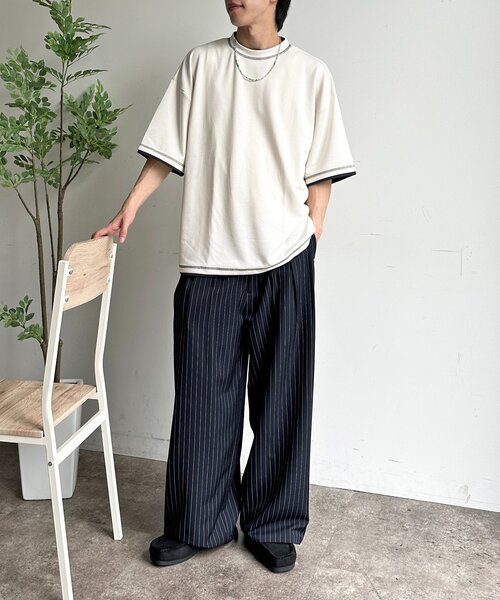 CPCM(シーピーシーエム)の「ポンチフェイクレイヤードT(Tシャツ/カットソー・メンズ・アイボリー/チャコールグレー/ブラウン/ベージュ/ネイビー・LARGE/MEDIUM)」の8枚目の写真