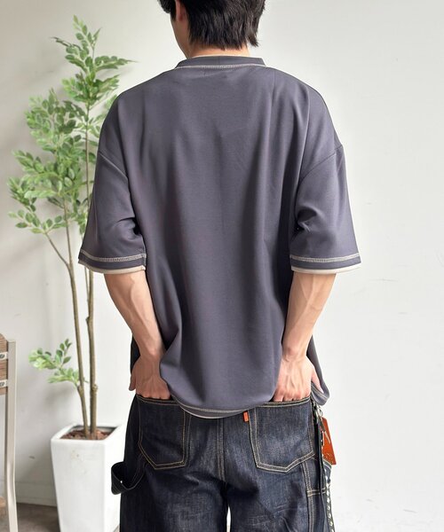 CPCM(シーピーシーエム)の「ポンチフェイクレイヤードT(Tシャツ/カットソー・メンズ・アイボリー/チャコールグレー/ブラウン/ベージュ/ネイビー・LARGE/MEDIUM)」の12枚目の写真