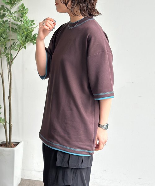 CPCM(シーピーシーエム)の「ポンチフェイクレイヤードT(Tシャツ/カットソー・メンズ・アイボリー/チャコールグレー/ブラウン/ベージュ/ネイビー・LARGE/MEDIUM)」の14枚目の写真