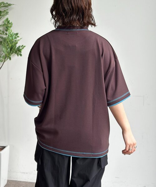 CPCM(シーピーシーエム)の「ポンチフェイクレイヤードT(Tシャツ/カットソー・メンズ・アイボリー/チャコールグレー/ブラウン/ベージュ/ネイビー・LARGE/MEDIUM)」の15枚目の写真