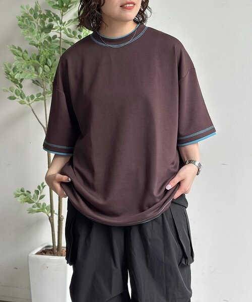 CPCM(シーピーシーエム)の「ポンチフェイクレイヤードT(Tシャツ/カットソー・メンズ・アイボリー/チャコールグレー/ブラウン/ベージュ/ネイビー・LARGE/MEDIUM)」の17枚目の写真