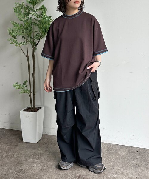 CPCM(シーピーシーエム)の「ポンチフェイクレイヤードT(Tシャツ/カットソー・メンズ・アイボリー/チャコールグレー/ブラウン/ベージュ/ネイビー・LARGE/MEDIUM)」の18枚目の写真
