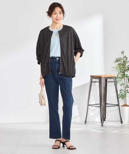 GALLORIA（ギャローリア）の「【ＵＶカット・接触冷感】カットソーブルゾン（カーディガン/ボレロ・レディース・ベージュ/チャコールグレー・M/LL/L/S）」の10枚目の写真