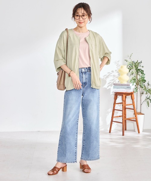 GALLORIA（ギャローリア）の「【ＵＶカット・接触冷感】カットソーブルゾン（カーディガン/ボレロ・レディース・ベージュ/チャコールグレー・M/LL/L/S）」の6枚目の写真