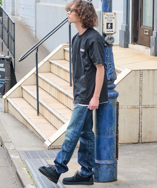 ragged mountain（ラギットマウンテン）の「【RAGGED MOUNTAIN/ラギットマウンテン】【究極のシンプルT】BARNSTEAD/バーンステッド ワンポイントロゴＴシャツ ルーズシルエット アウトドア ストリート 大人カジュアル ノームコア ミニマル（Tシャツ/カットソー・メンズ・ホワイト/ブラック/ベージュ/カーキ/ピンク・MEDIUM/LARGE/X-LARGE）」の9枚目の写真