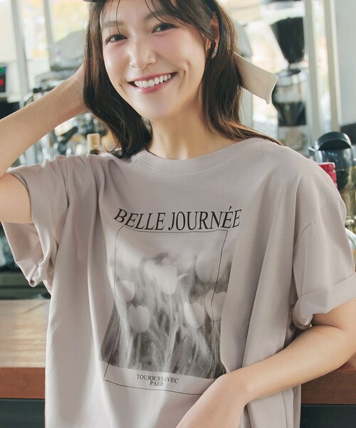 Tiaclasse(ティアクラッセ)の「【おのののかさん着用】「サマケア」グラフィックプリントTシャツ(Tシャツ/カットソー・レディース・グレイッシュベージュ/オフホワイト/ブラック・L/M)」の14枚目の写真