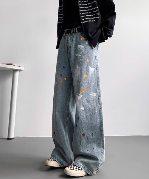 Ressaca(レサーカ)の「ペイントデザインワイドデニムパンツ(デニムパンツ・メンズ・インディゴブルー/ブルー/ブラック・XL/L/M)」の18枚目の写真