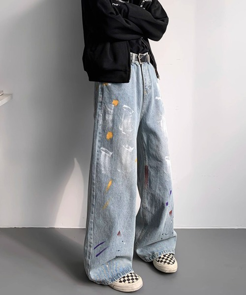 Ressaca(レサーカ)の「ペイントデザインワイドデニムパンツ(デニムパンツ・メンズ・インディゴブルー/ブルー/ブラック・XL/L/M)」の17枚目の写真