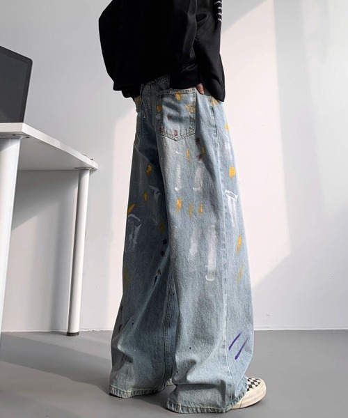 Ressaca(レサーカ)の「ペイントデザインワイドデニムパンツ(デニムパンツ・メンズ・インディゴブルー/ブルー/ブラック・XL/L/M)」の19枚目の写真