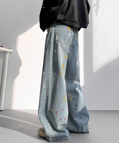 Ressaca(レサーカ)の「ペイントデザインワイドデニムパンツ(デニムパンツ・メンズ・インディゴブルー/ブルー/ブラック・XL/L/M)」の20枚目の写真