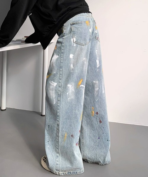 Ressaca(レサーカ)の「ペイントデザインワイドデニムパンツ(デニムパンツ・メンズ・インディゴブルー/ブルー/ブラック・XL/L/M)」の21枚目の写真