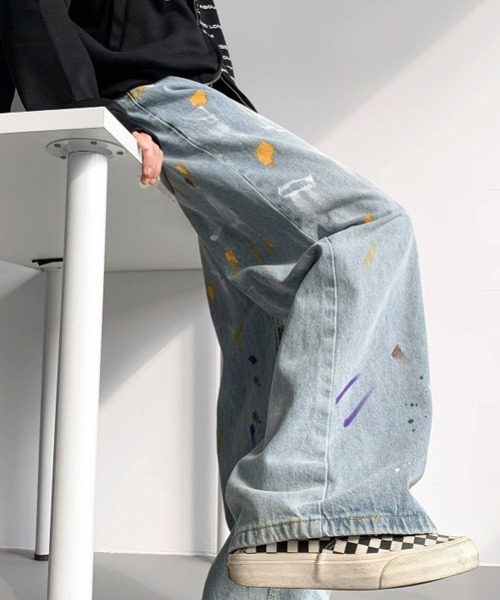 Ressaca(レサーカ)の「ペイントデザインワイドデニムパンツ(デニムパンツ・メンズ・インディゴブルー/ブルー/ブラック・XL/L/M)」の22枚目の写真