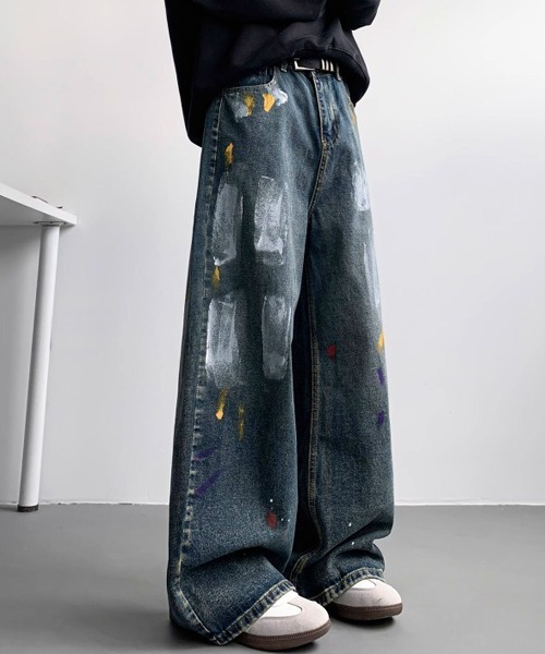 Ressaca(レサーカ)の「ペイントデザインワイドデニムパンツ(デニムパンツ・メンズ・インディゴブルー/ブルー/ブラック・XL/L/M)」の8枚目の写真