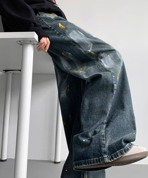 Ressaca(レサーカ)の「ペイントデザインワイドデニムパンツ(デニムパンツ・メンズ・インディゴブルー/ブルー/ブラック・XL/L/M)」の14枚目の写真