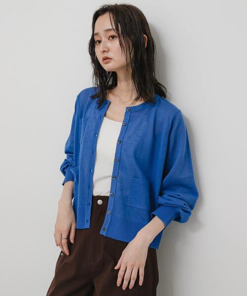 SENSE OF PLACE by URBAN RESEARCH(センスオブプレイスバイアーバンリサーチ)の「『洗濯可』UVケアポケットシアーカーディガン(カーディガン/ボレロ・レディース・グレー/アイボリー/ブラック/ブルー・ONE)」の6枚目の写真