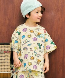 apres les cours | 【リンク】アソート総柄配色ステッチ半袖Tシャツ_セットアップ可(Tシャツ/カットソー)