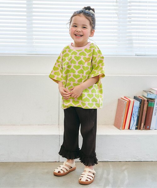 apres les cours(アプレレクール)の「【リンク】アソート総柄配色ステッチ半袖Tシャツ_セットアップ可(Tシャツ/カットソー・キッズ・アイボリー/クリーム/グリーン/ピンク/レインボー・80/90/100/110/120/130)」の15枚目の写真