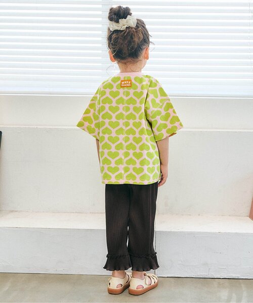apres les cours(アプレレクール)の「【リンク】アソート総柄配色ステッチ半袖Tシャツ_セットアップ可(Tシャツ/カットソー・キッズ・アイボリー/クリーム/グリーン/ピンク/レインボー・80/90/100/110/120/130)」の16枚目の写真