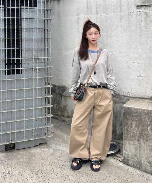 AGOD（エージーオーディー）の「スナップボタンカーブパンツ [ベージュ]（その他パンツ・レディース・その他・SMALL/MEDIUM/LARGE/X-LARGE）」の11枚目の写真