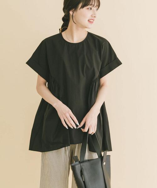ITEMS URBANRESEARCH(アイテムズ アーバンリサーチ)の「ギャザーチュニックブラウス(シャツ/ブラウス・レディース・ミント/イエロー/ブラック・FREE)」の2枚目の写真