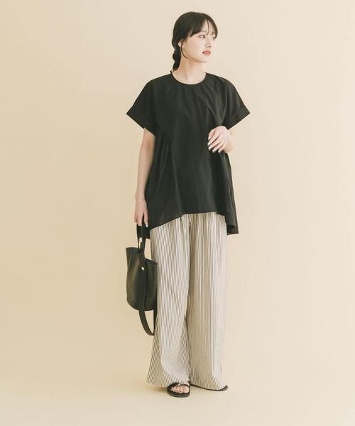 ITEMS URBANRESEARCH(アイテムズ アーバンリサーチ)の「ギャザーチュニックブラウス(シャツ/ブラウス・レディース・ミント/イエロー/ブラック・FREE)」の7枚目の写真
