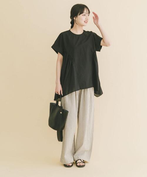 ITEMS URBANRESEARCH(アイテムズ アーバンリサーチ)の「ギャザーチュニックブラウス(シャツ/ブラウス・レディース・ミント/イエロー/ブラック・FREE)」の8枚目の写真