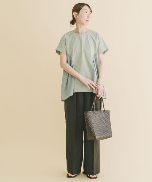 ITEMS URBANRESEARCH(アイテムズ アーバンリサーチ)の「ギャザーチュニックブラウス(シャツ/ブラウス・レディース・ミント/イエロー/ブラック・FREE)」の18枚目の写真