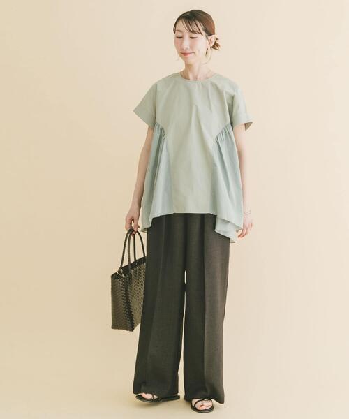 ITEMS URBANRESEARCH(アイテムズ アーバンリサーチ)の「ギャザーチュニックブラウス(シャツ/ブラウス・レディース・ミント/イエロー/ブラック・FREE)」の19枚目の写真