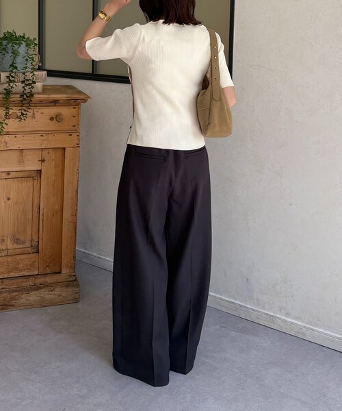 Thevon（ゼボン）の「バイカラーアシメネック半袖ニット（ニット/セーター・レディース・アイボリー/イエロー/ネイビー・S/M）」の19枚目の写真
