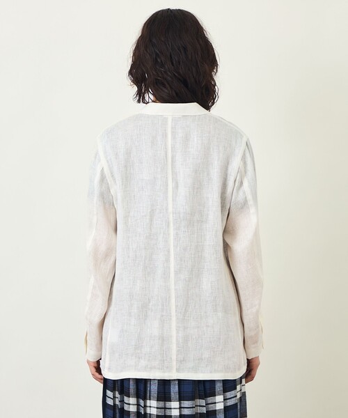 MACKINTOSH PHILOSOPHY(マッキントッシュ フィロソフィー)の「GREY LABEL リネンメッシュシアージャケット(テーラードジャケット・レディース・オフホワイト/ブラック・2)」の7枚目の写真