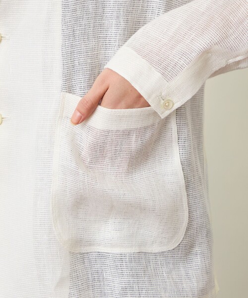 MACKINTOSH PHILOSOPHY(マッキントッシュ フィロソフィー)の「GREY LABEL リネンメッシュシアージャケット(テーラードジャケット・レディース・オフホワイト/ブラック・2)」の8枚目の写真
