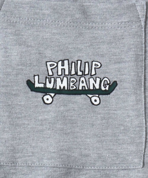 Philip Lumbang（フィリップランバン）の「Philip Lumbang/フィリップ・ランバン オーバーサイズ ポケット ワンポイント刺繍 ミニ裏毛 スウェットTシャツ Tトレーナー 半袖Tシャツ レディース メンズ（Tシャツ/カットソー・メンズ・ホワイト/ネイビー/ブラック/グレー・M/L/XL）」の17枚目の写真