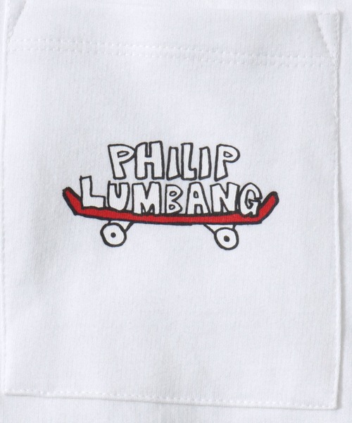 Philip Lumbang（フィリップランバン）の「Philip Lumbang/フィリップ・ランバン オーバーサイズ ポケット ワンポイント刺繍 ミニ裏毛 スウェットTシャツ Tトレーナー 半袖Tシャツ レディース メンズ（Tシャツ/カットソー・メンズ・ホワイト/ネイビー/ブラック/グレー・M/L/XL）」の15枚目の写真