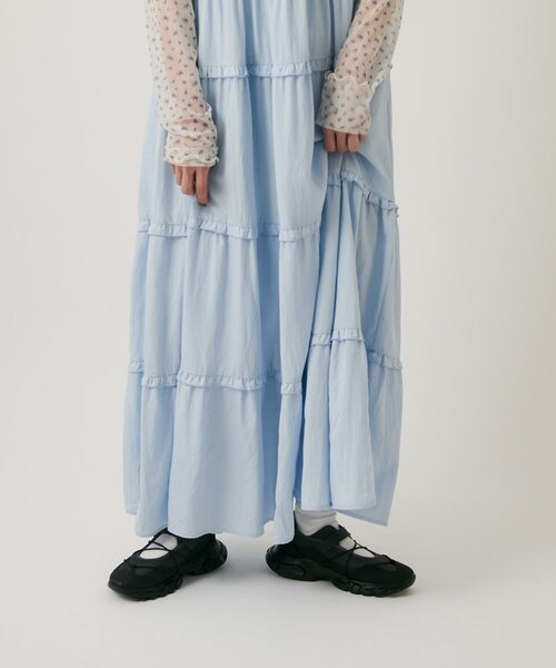 w closet(ダブルクローゼット)の「マルチウェイティアードキャミワンピース(ワンピース・レディース・ブラック/オフホワイト/ブルー/パープル・FREE)」の8枚目の写真