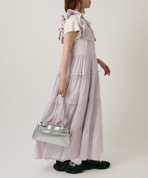w closet(ダブルクローゼット)の「マルチウェイティアードキャミワンピース(ワンピース・レディース・ブラック/オフホワイト/ブルー/パープル・FREE)」の13枚目の写真