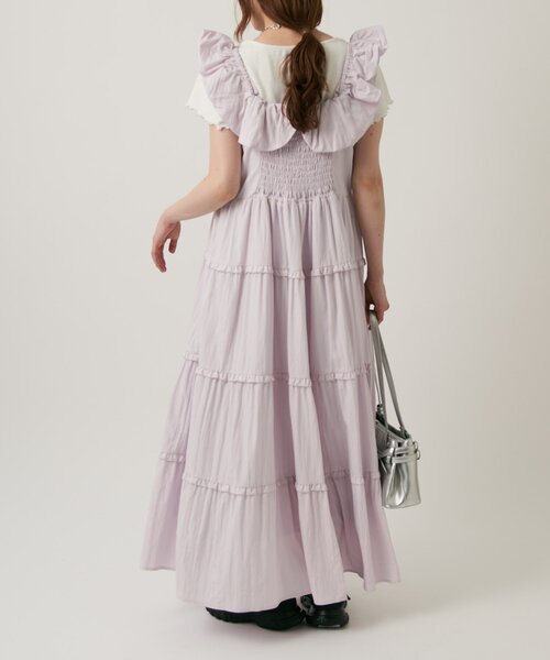 w closet(ダブルクローゼット)の「マルチウェイティアードキャミワンピース(ワンピース・レディース・ブラック/オフホワイト/ブルー/パープル・FREE)」の14枚目の写真