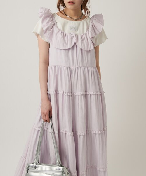 w closet(ダブルクローゼット)の「マルチウェイティアードキャミワンピース(ワンピース・レディース・ブラック/オフホワイト/ブルー/パープル・FREE)」の20枚目の写真
