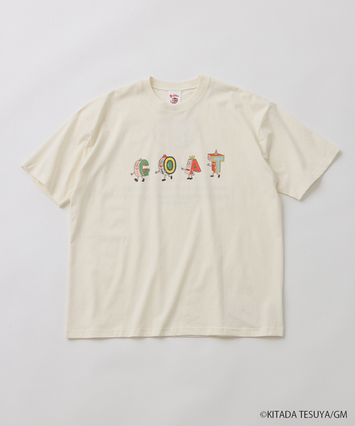 JOURNAL STANDARD relume(ジャーナルスタンダード レリューム)の「Pちゃん / アルファベッツ "GOAT" アルファベット Tシャツ(Tシャツ/カットソー・メンズ・ホワイト/ブラック系その他・MEDIUM/LARGE)」の2枚目の写真