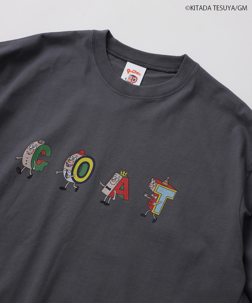 JOURNAL STANDARD relume(ジャーナルスタンダード レリューム)の「Pちゃん / アルファベッツ "GOAT" アルファベット Tシャツ(Tシャツ/カットソー・メンズ・ホワイト/ブラック系その他・MEDIUM/LARGE)」の4枚目の写真