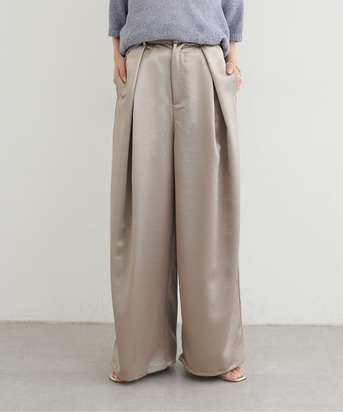 LARUTA(ラルータ)の「【LARUTA】サテンタックワイドパンツ(スラックス・レディース・ピンク/アイボリー/グレイッシュベージュ・FREE)」の19枚目の写真