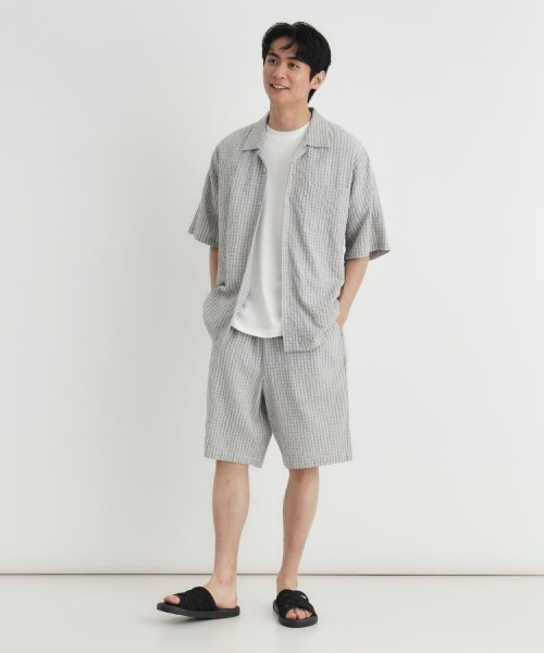 BACK NUMBER(バックナンバー)の「【BACK NUMBER】サッカーミニチェックショートパンツ (イージーパンツ / 総ゴム / 涼感 / 大人カジュアル / ひざ丈)(その他パンツ・メンズ・キナリ/ブラック/ブルー・M/L/XL/S)」の15枚目の写真