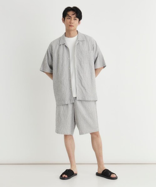 BACK NUMBER(バックナンバー)の「【BACK NUMBER】サッカーミニチェックショートパンツ (イージーパンツ / 総ゴム / 涼感 / 大人カジュアル / ひざ丈)(その他パンツ・メンズ・キナリ/ブラック/ブルー・M/L/XL/S)」の16枚目の写真