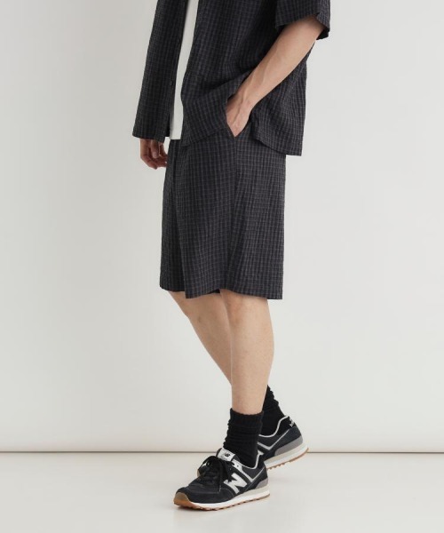 BACK NUMBER(バックナンバー)の「【BACK NUMBER】サッカーミニチェックショートパンツ (イージーパンツ / 総ゴム / 涼感 / 大人カジュアル / ひざ丈)(その他パンツ・メンズ・キナリ/ブラック/ブルー・M/L/XL/S)」の21枚目の写真
