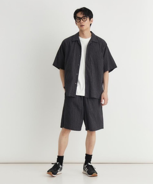 BACK NUMBER(バックナンバー)の「【BACK NUMBER】サッカーミニチェックショートパンツ (イージーパンツ / 総ゴム / 涼感 / 大人カジュアル / ひざ丈)(その他パンツ・メンズ・キナリ/ブラック/ブルー・M/L/XL/S)」の22枚目の写真