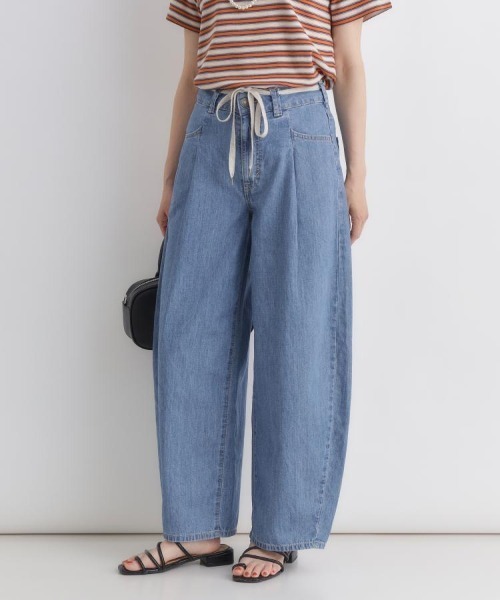 SOMETHING(サムシング)の「SOMETHING(サムシング)サマータックカーブパンツ(デニムパンツ・レディース・ライトインディゴブルー・S/XS/M/L)」の9枚目の写真