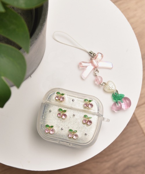 float】さくらんぼ チェリー デザイン クリア エアポッズ