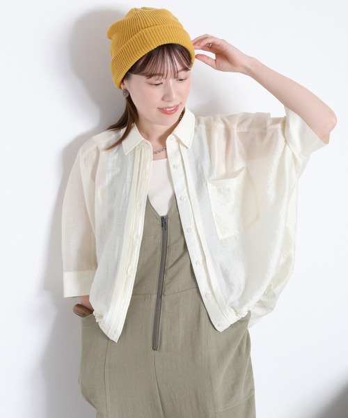 cepo(セポ)の「【新色追加】〈夏を纏う、ふんわりバルーンシルエット〉シアードルマンスリーブドロストタックシャツ(シャツ/ブラウス・レディース・ピンク/オフホワイト/ブラック/カーキ/サックスブルー/ホワイト系その他/モカ・M)」の3枚目の写真